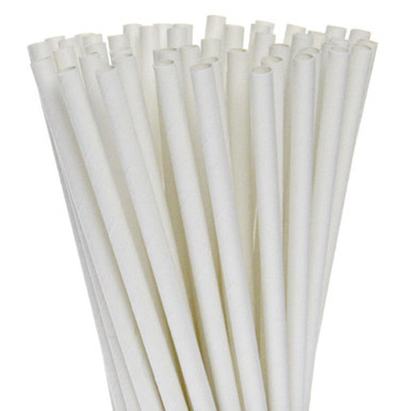 Bulk Pack of 1000 White Biodegradable Paper Drinking Straws for Eco-Friendly Events and Parties