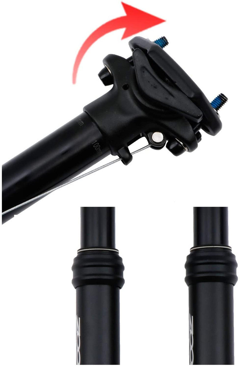 ZOOM SPD-810E Adjustable Dropper Seatpost with Thumb Remote - External Cable 31.6mm Diameter, 100mm Travel