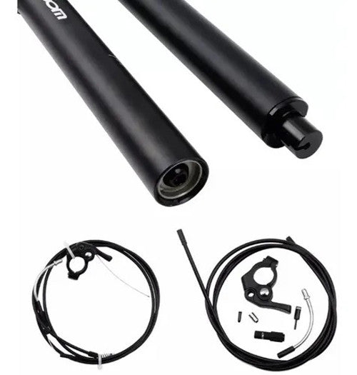 Adjustable ZOOM MTB Dropper Seatpost with Internal Cable - 30.9mm Diameter, 125mm Travel, Thumb Remote Lever