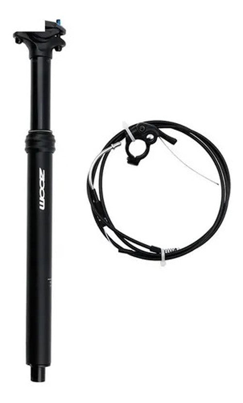 Adjustable ZOOM SPD-803 Dropper Seat Post with Internal Cable Routing - 31.6mm Diameter, 125mm Travel, Remote Lever