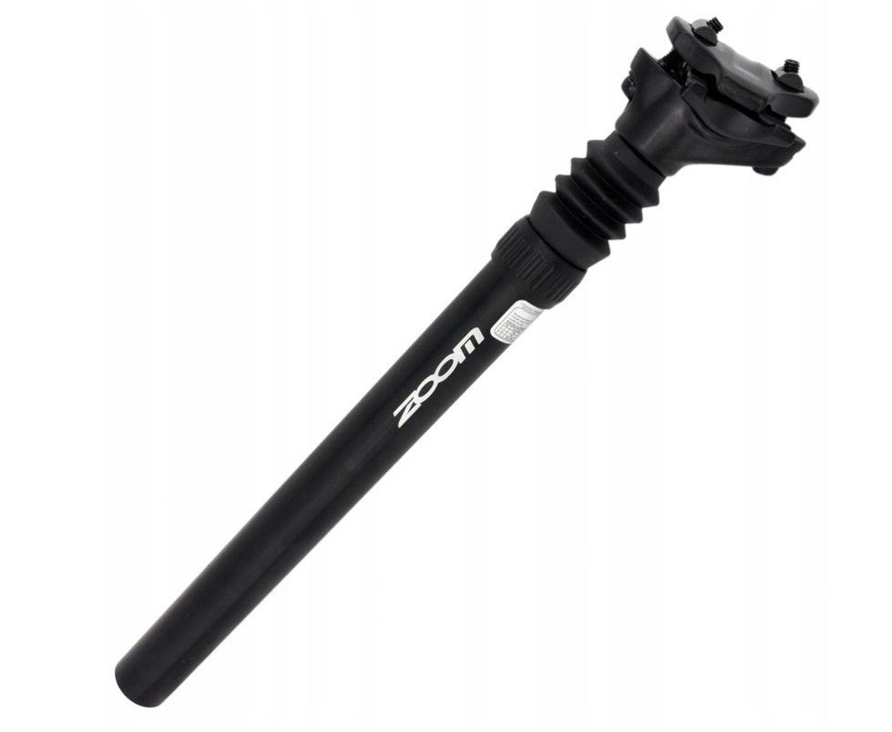 ZOOM 27.2mm Suspension Seatpost - Lightweight Aluminium Shock Absorber for Mountain and Road Bikes - Anodized Black