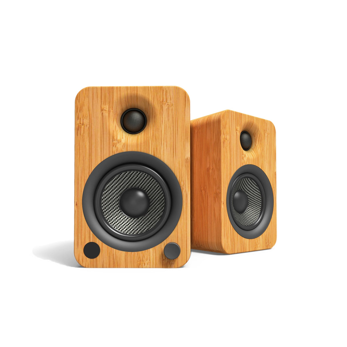 Kanto YU4 140W Powered Bookshelf Speakers with Bluetooth and Phono Preamp - Pair, Bamboo