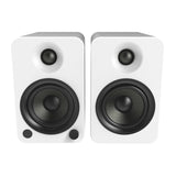 Kanto YU4 140W Powered Bookshelf Speakers with Bluetooth and Phono Preamp - Pair, Matte White with SP32PLW White Stand Bundle