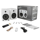 Kanto YU6 200W Powered Bookshelf Speakers with Bluetooth and Phono Preamp - Pair, Matte White