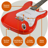 3rd Avenue Electric Guitar Pack - Red - 45-Degree Angle