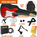 3rd Avenue Electric Guitar Pack - Red - Close-Up Angle