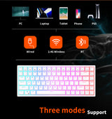 ROYAL KLUDGE RK84 Wireless Mechanical Keyboard - Hot Swappable 65% Layout with Brown Switches