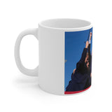 Ceramic Coffee Cups, 11oz, Trump Rally 2024 DJT Pro Trump Mug - Side View