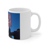 Ceramic Coffee Cups, 11oz, Trump Rally 2024 DJT Pro Trump Mug - Top-Down View