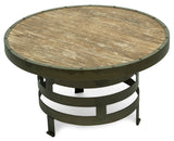 Retro Style Spiral Round Coffee Table with Wood Top