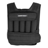 CORTEX 20kg Adjustable Weight Vest with 1kg Increments in Black - Front View