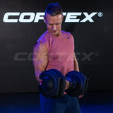 CORTEX Revolock V2 80kg Pair Set Adjustable Steel Dumbbell Barbell All-in-One - Top-Down View