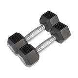 CORTEX 56kg Hex Fixed Dumbbell Set (4, 6, 8, 10kg Pairs) - Side View