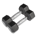 CORTEX 56kg Hex Fixed Dumbbell Set (4, 6, 8, 10kg Pairs) - Top-Down View