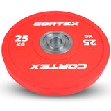 CORTEX 25kg Competition Bumper Plates (Pair) - Top-Down View