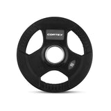 CORTEX 35kg Tri-Grip 50mm Olympic Plate Set - Top-Down View