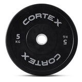 CORTEX 5kg Black Series V2 50mm Rubber Olympic Bumper Plate (Pair) - Side View