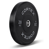 CORTEX 20kg Black Series V2 50mm Rubber Olympic Bumper Plate (Pair) - Front View