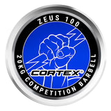 CORTEX ZEUS100 7ft 20kg Olympic Competition Barbell with Lockjaw Collars - Front View