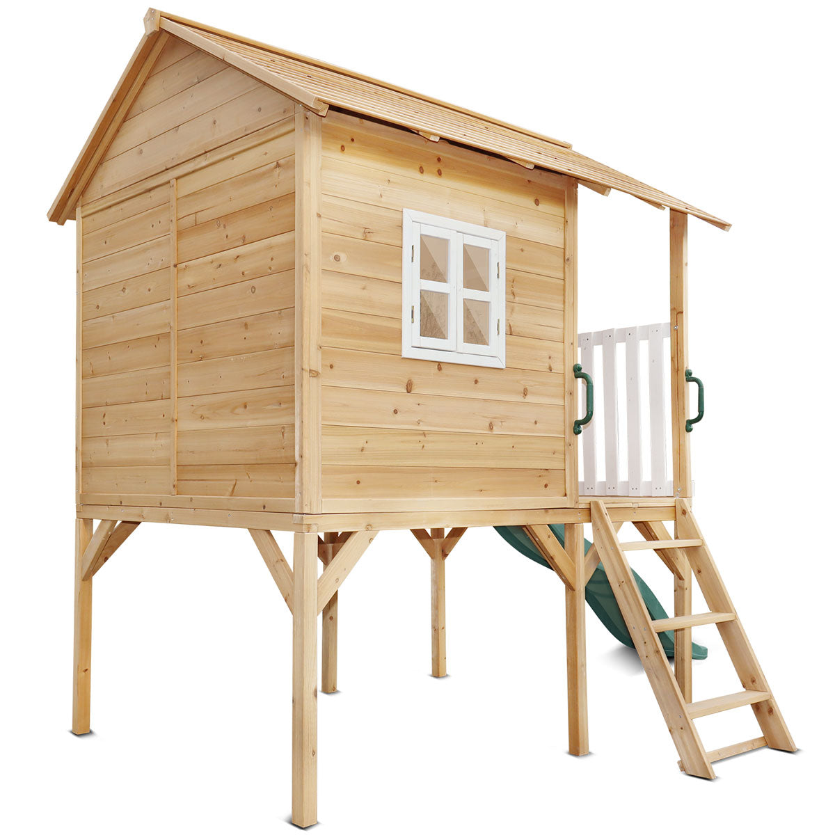 Lifespan Kids Archie Elevated Cubby House with Green Slide