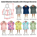 Blanket Hoodie with Sherpa Reverse Pink Cupcakes