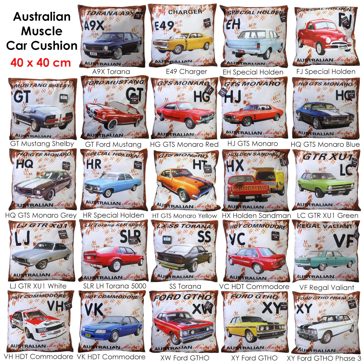 Classic Australian Muscle Car Retro Cushion - VC HDT Comodore