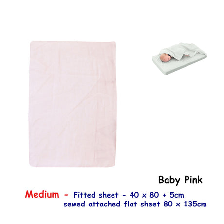 Cozy Baby Pink Bassinet Sheet Set with Integrated Flat Sheet