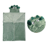 Hooded Wrap & Snuggle Animal Blanket Throw Rug Dinosaur