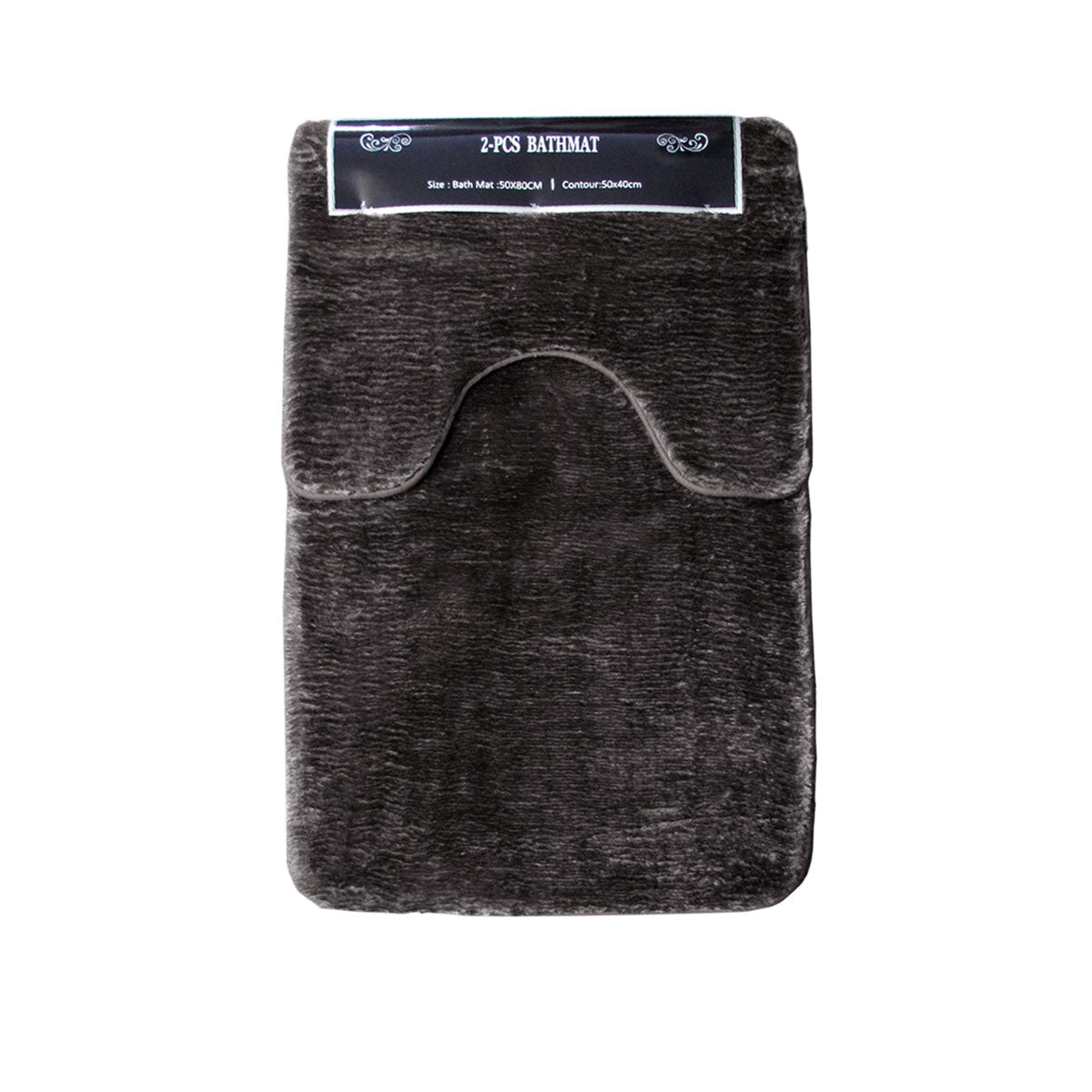 Sorrento Luxurious Non-slip Rubber Back Bath Mat Set - 2 Piece in Mink