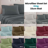 Art Terrace Microfiber Sheet Set King 33cm Wall Cream - Front View