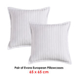 Evora White European Pillowcase Set by Bianca - Front View