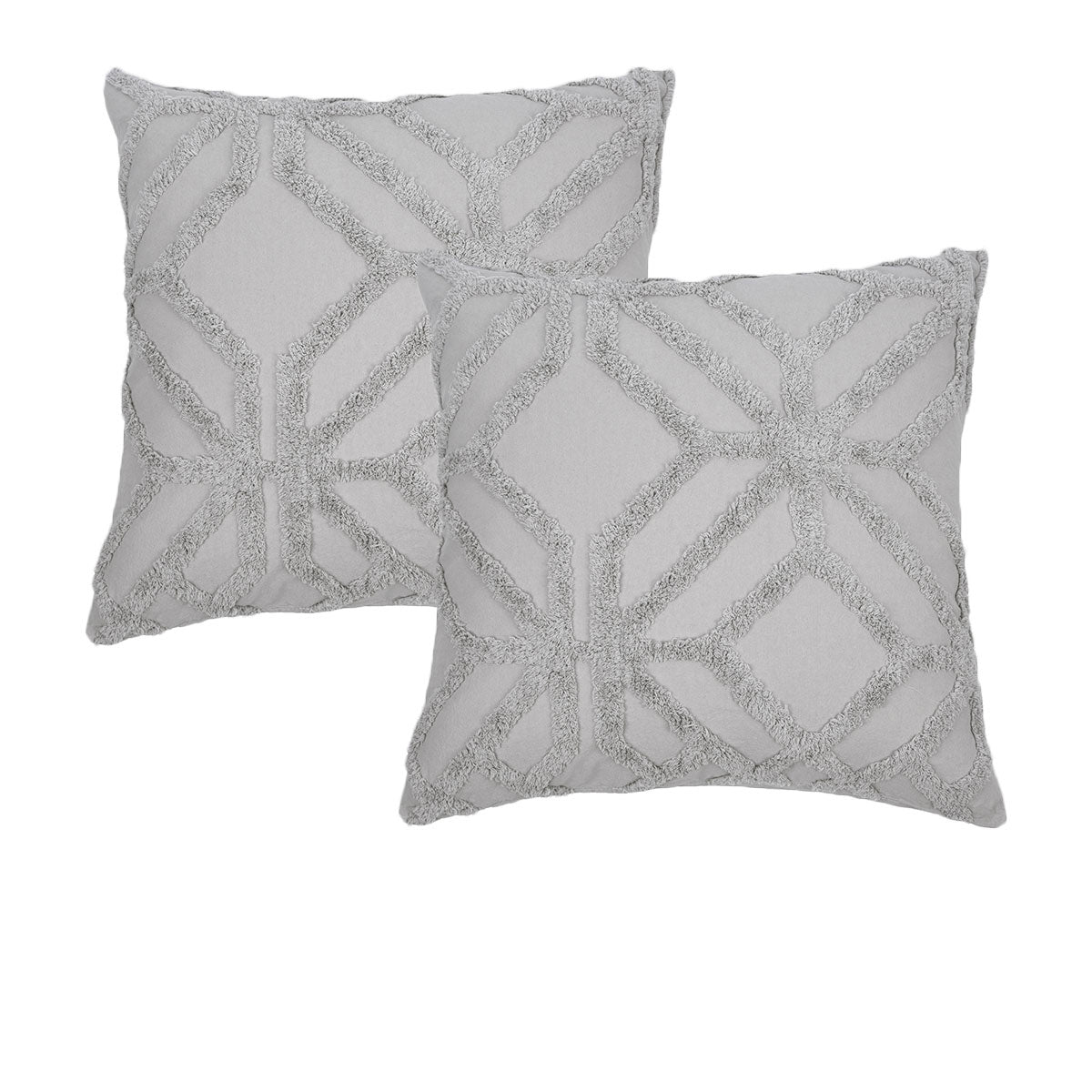 Willow Silver Chenille European Pillowcase Set by Bianca