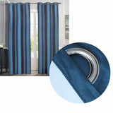 Emporio Hudson Pair of Coated Back Blockout Eyelet Curtains 137 x 213cm each Denim