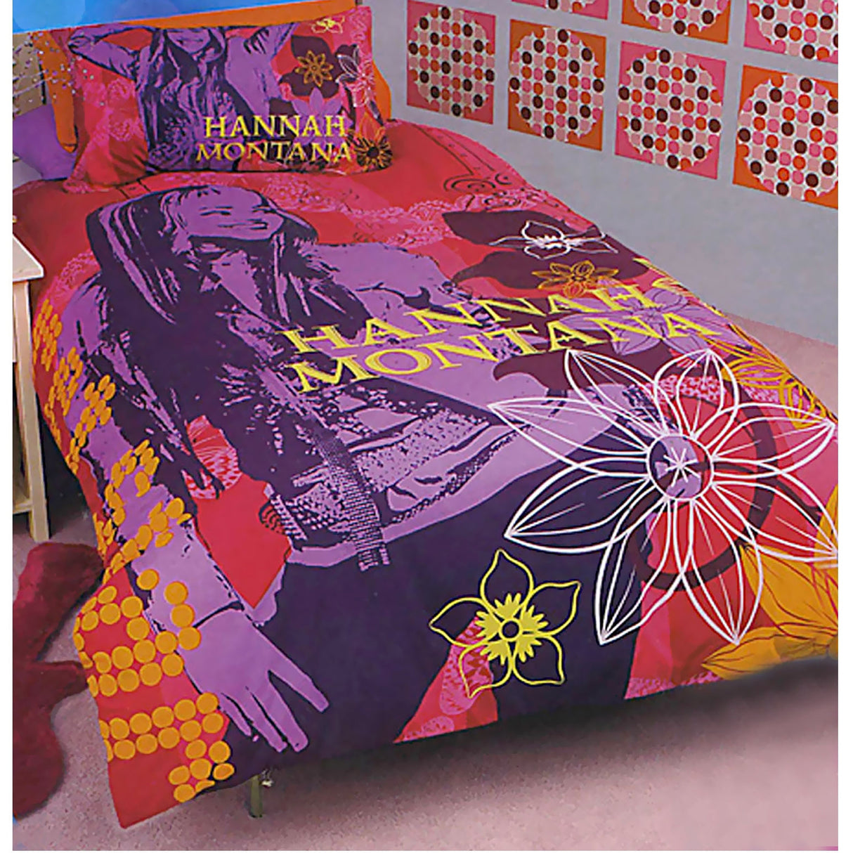 Disney Hannah Montana Purple Quilt Cover Set Single