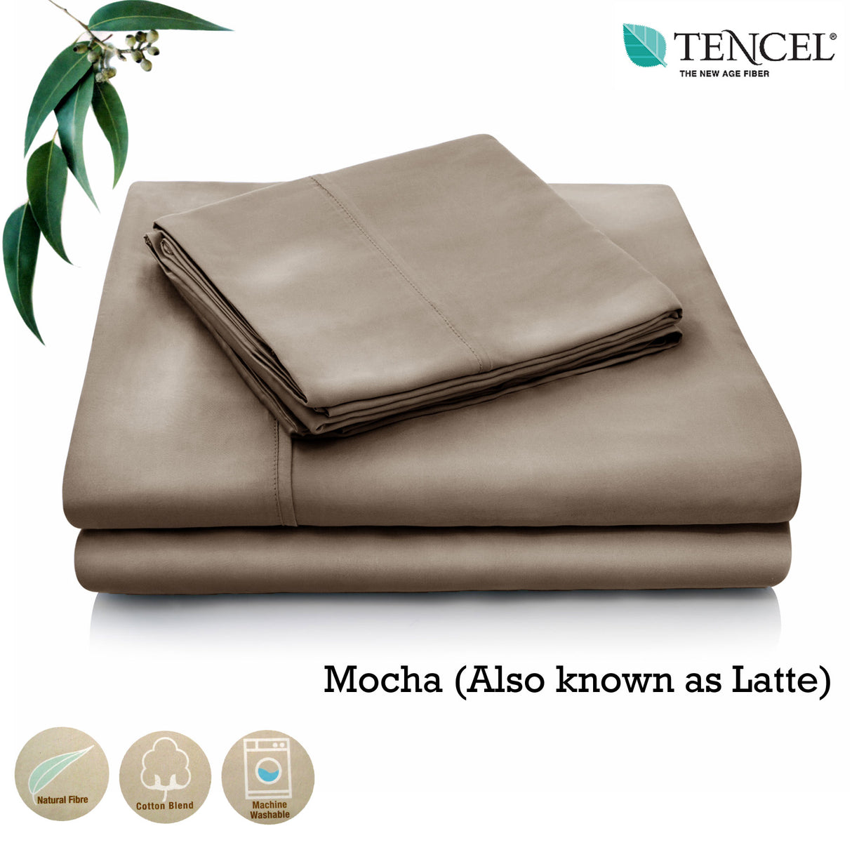 Tencel Cotton Blend Mocha Sheet Set - Single Size