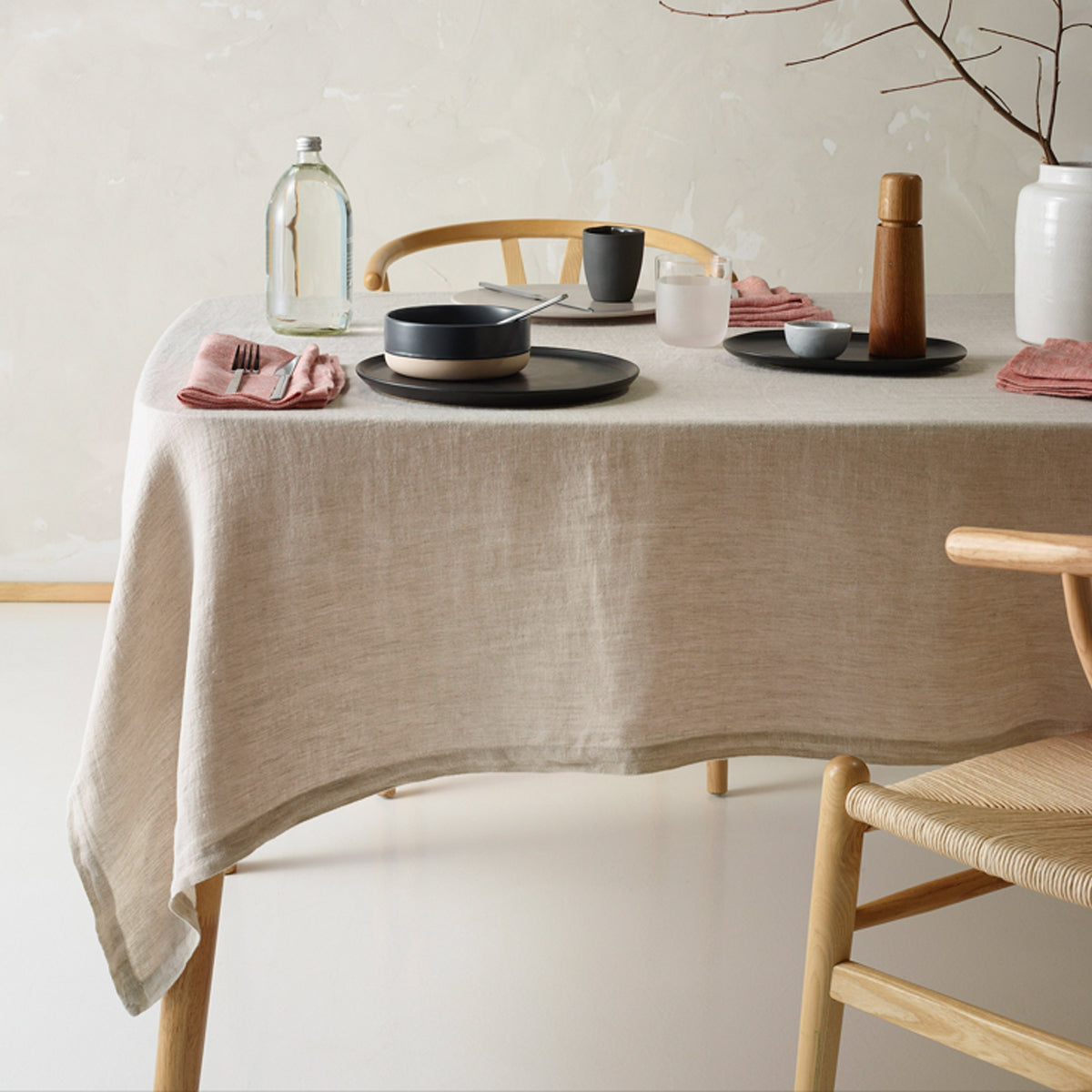 Vintage Washed Linen Cotton Tablecloth for Elegant Dining - 130cm x 180cm