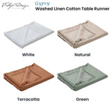 Rustic Chic Gypsy Terracotta Washed Linen Cotton Table Runner 35 x 180cm