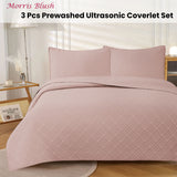 Jane Barrington Morris Blush Ultrasonic Embossed Lightly Quilted Reversible Coverlet Set Queen