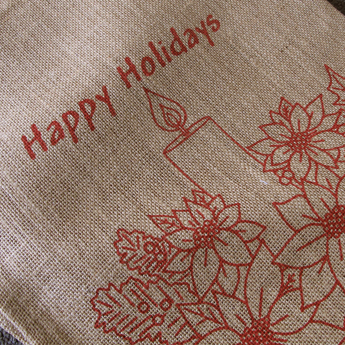 Taupe Christmas Jute Woven Table Runner - 33 x 180cm Holiday Cheer