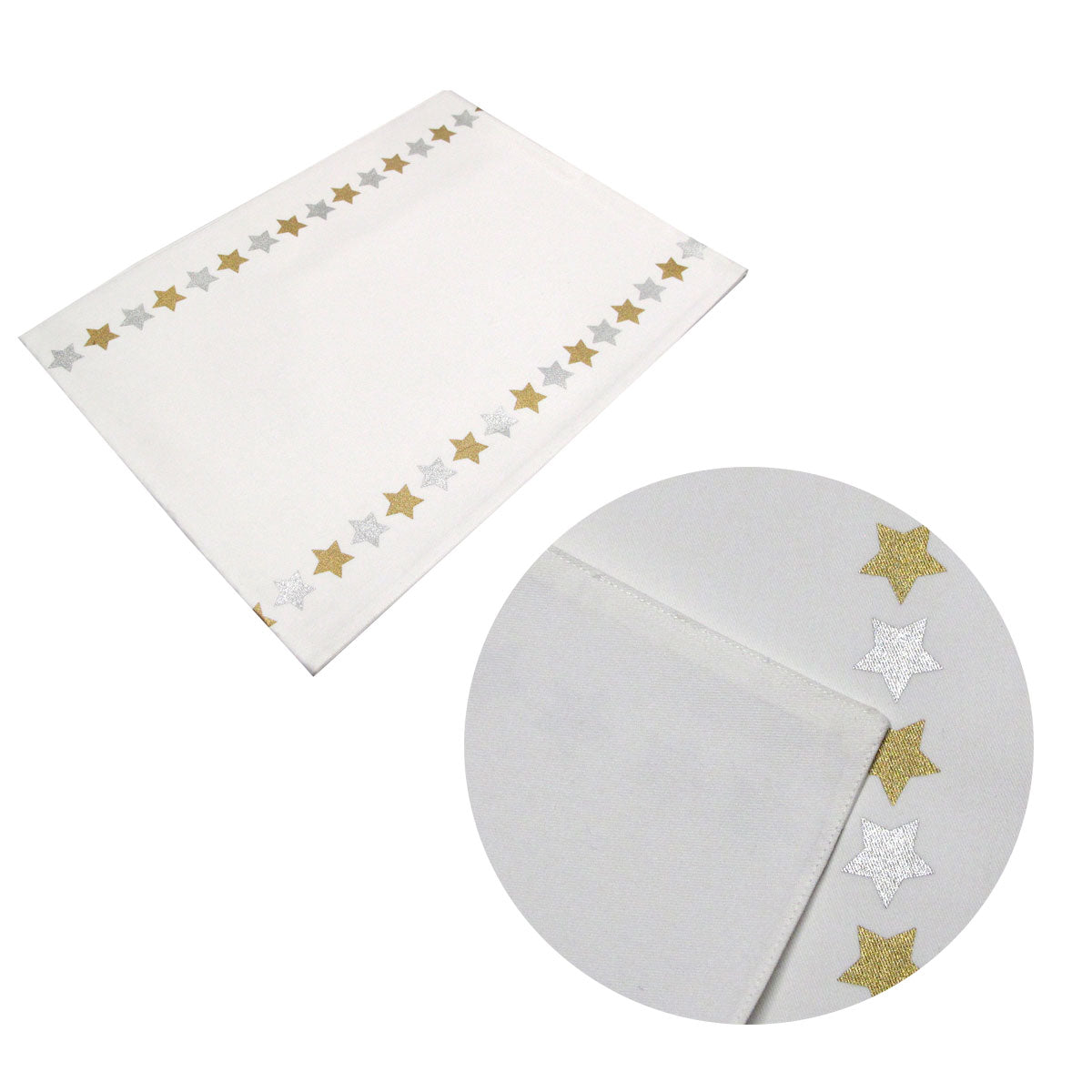 Chic Metallic Star Pattern Cotton Table Runner - 33 x 180 cm