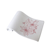 Holiday-Themed White Table Runner with Poinsettia Print - 33 x 180cm