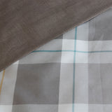 Chester Plaid Cotton Sateen Quilt Cover Set in Teal and Yellow - Queen Size by Ardor