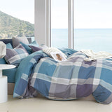 Ardor Costa Check Cotton Sateen Quilt Cover Set in Soft Summer Hues - Queen Size