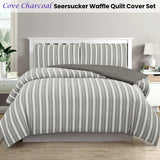 Charcoal Seersucker Waffle King Quilt Cover Set by Ardor Cove