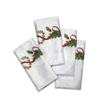 Festive Mistletoe Jacquard Napkin Set - 4pc Christmas Collection