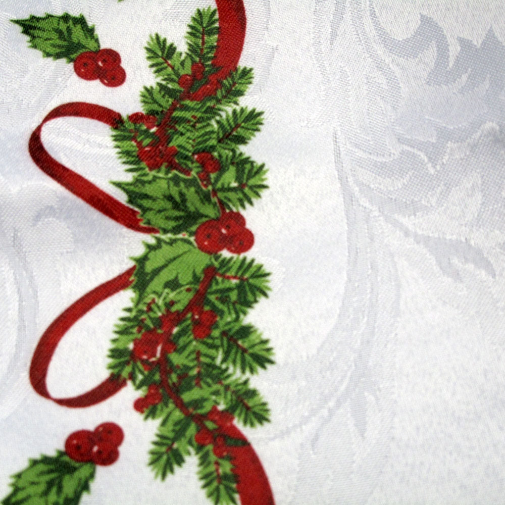 Festive Mistletoe Jacquard Napkin Set - 4pc Christmas Collection