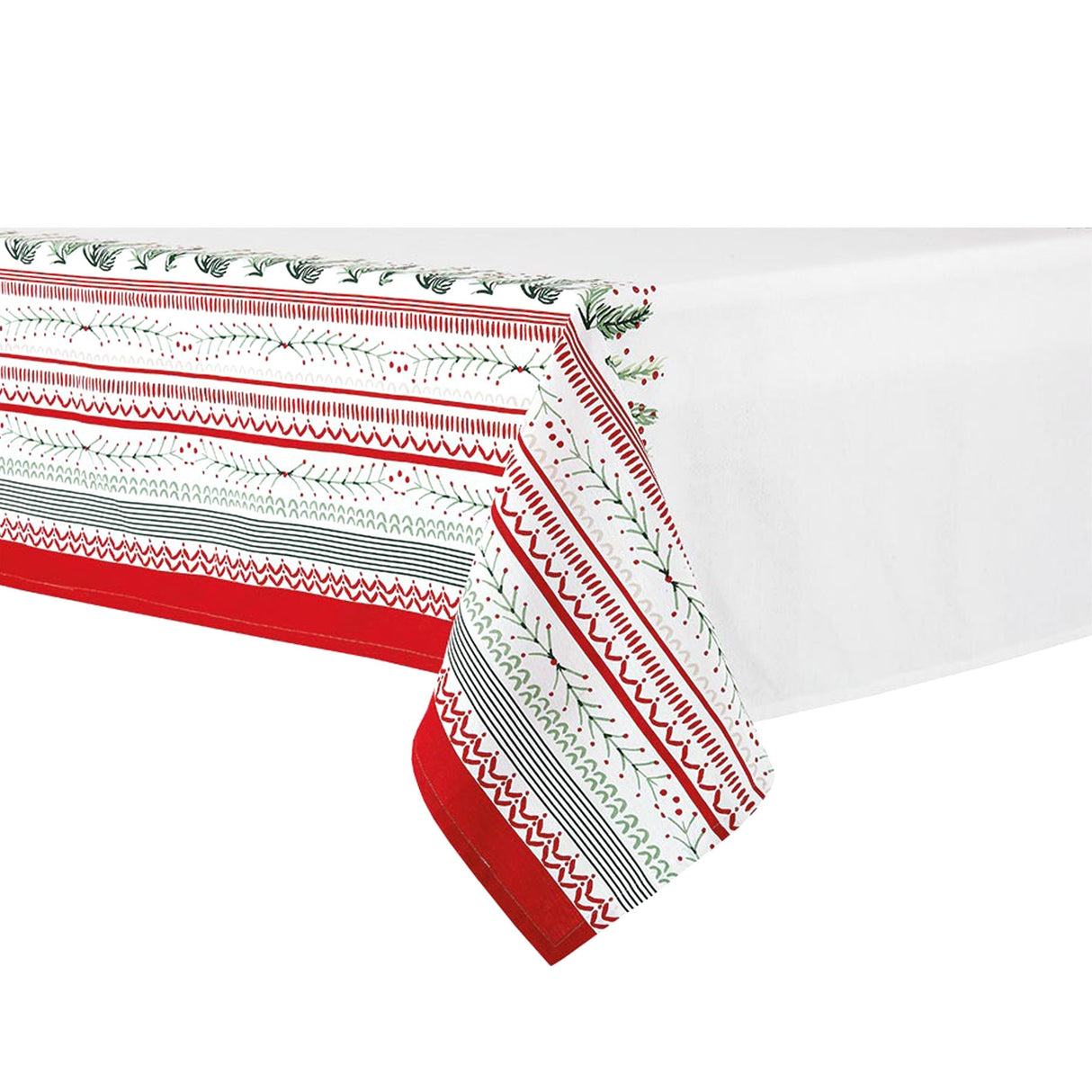 Ladelle Festive Cotton Tablecloth for 8 Seater - 150 x 225 cm Christmas Design