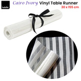 Ladelle Cairo Ivory Woven Vinyl Table Runner 30 x 155 cm