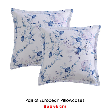 Private Collection Pair of Millicent Chambray European Pillowcases 65 x 65cm