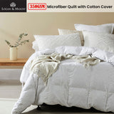 Logan and Mason Hypo-Allergenic 350GSM Microfiber Quilt with Cotton Cover for Single Bed